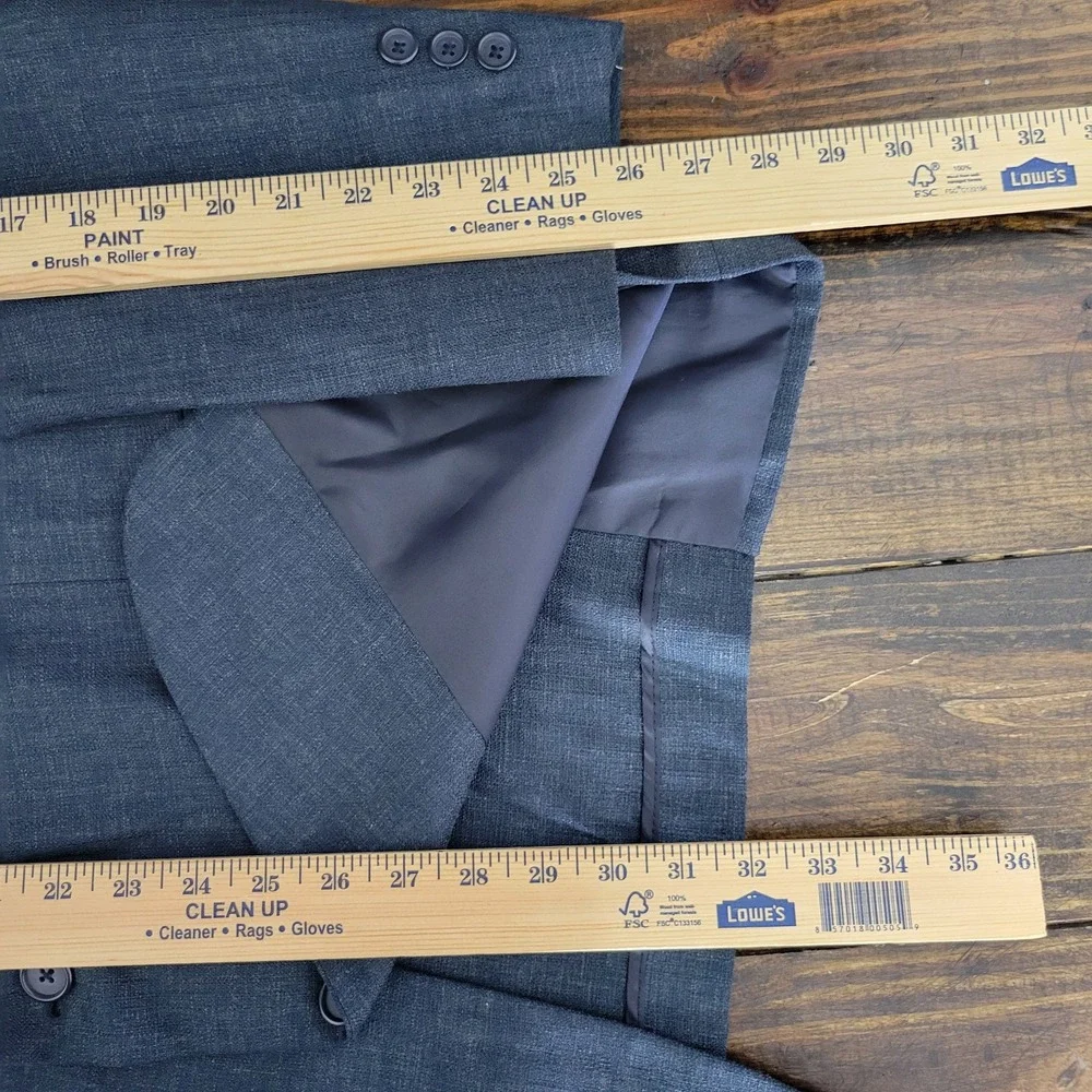 Travel Smith Men's Sport‎ Coat Blazer Two Button Blue Polyester Blend 46R